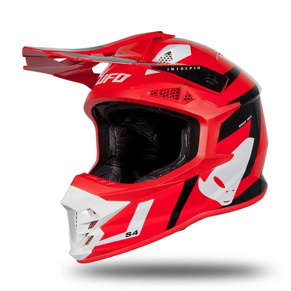 UFO Intrepid Motocross Helm rot schwarz glossy