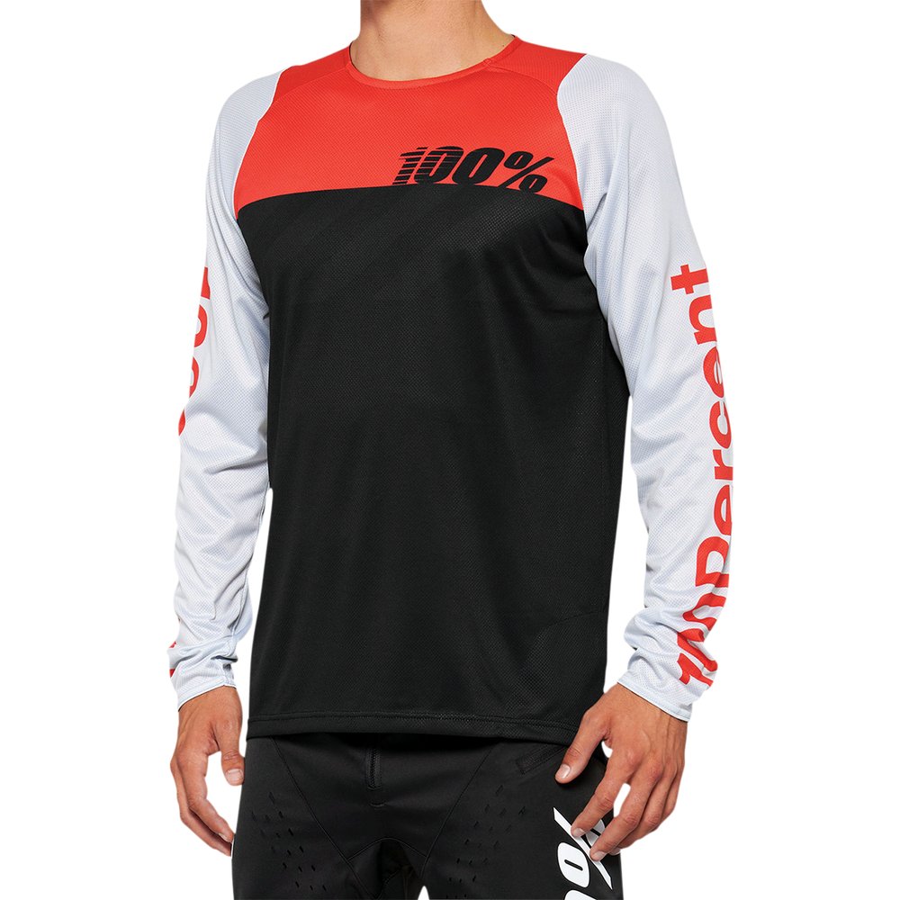 100% R-Core langärmliges MTB Jersey LS schwarz rot 100% R-Core langärmliges MTB Jersey LS schwarz rot