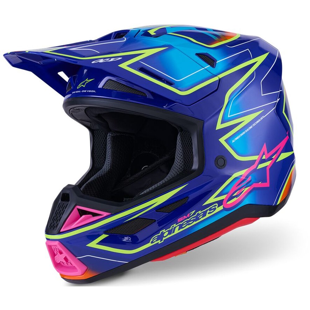 ALPINESTARS Supertech M7 Cast Motocross Helm blau/gelb/pink