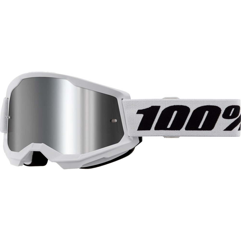 100% Strata 2 weiss Brille silber verspiegelt
