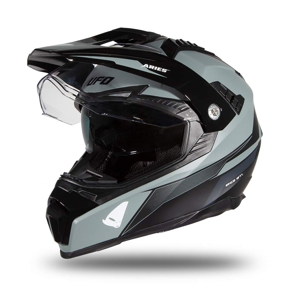 UFO Aries Adventure Helm schwarz grau matt