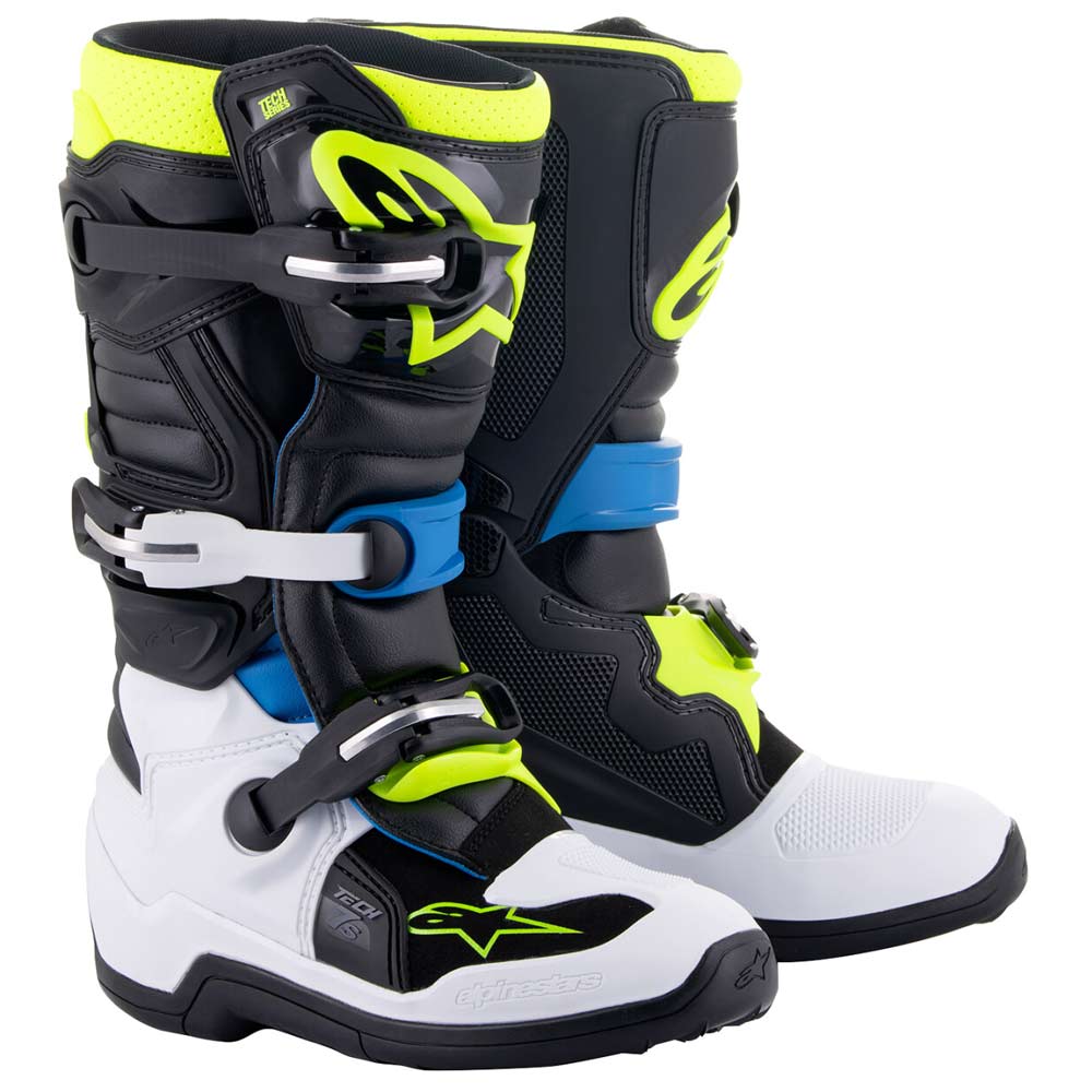 ALPINESTARS Tech 7S Kinder Motocross Stiefel schwarz blau gelb ALPINESTARS Tech 7S Kinder Motocross Stiefel schwarz blau gelb