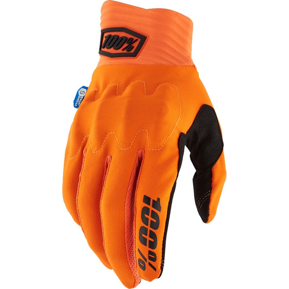 100% Cognito Sart Shock Handschuhe neon orange