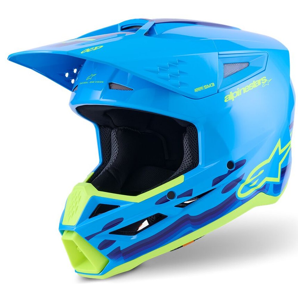 ALPINESTARS Supertech M3 Force Motocross Helm cyan blau