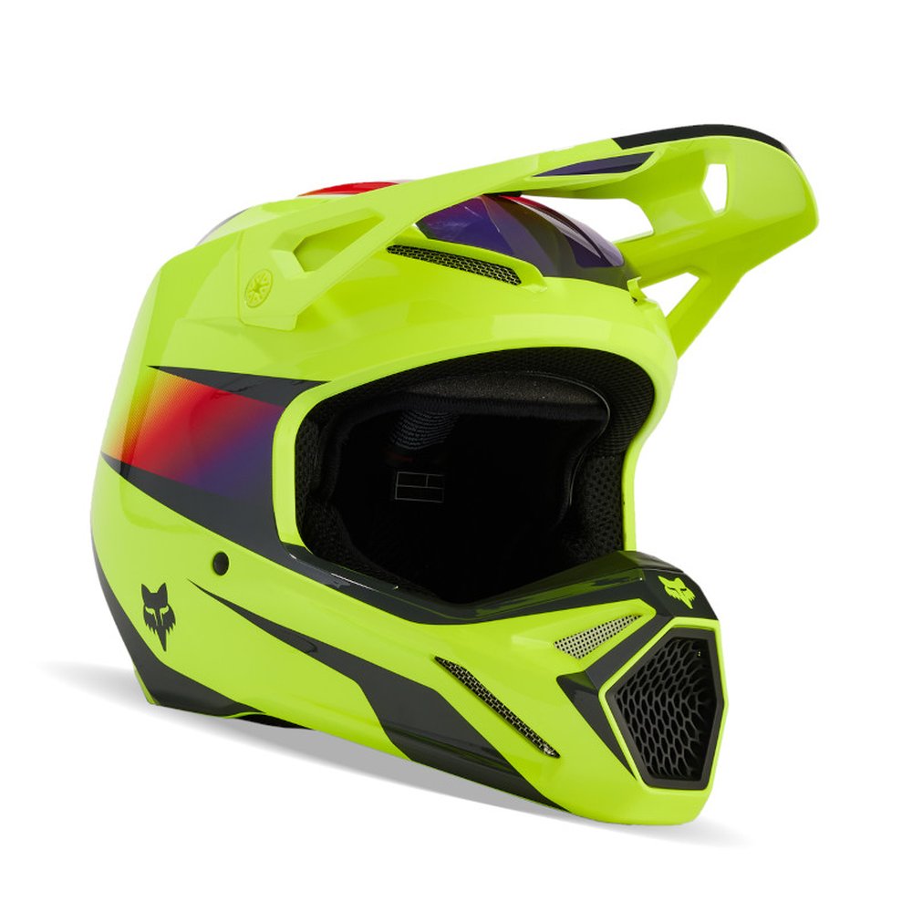 FOX V1 FLORA HELMET Motocross Helm Gelb