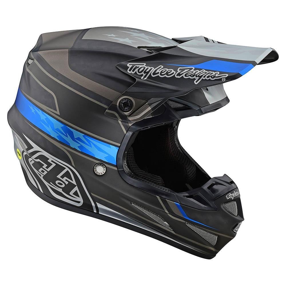 TROY LEE DESIGNS SE4 Carbon Speed Motocross Helm blau grau