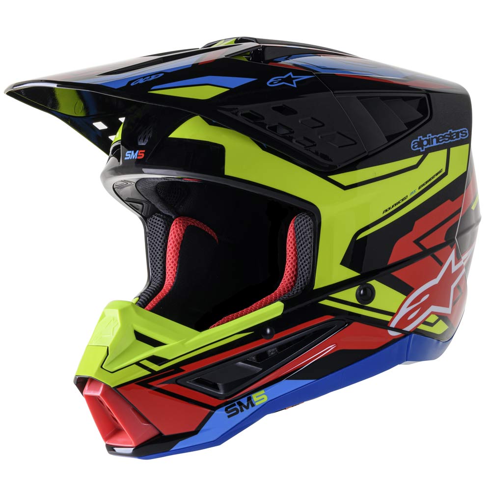 ALPINESTARS Supertech M5 Action 2 Motocross Helm schwarz gelb rot