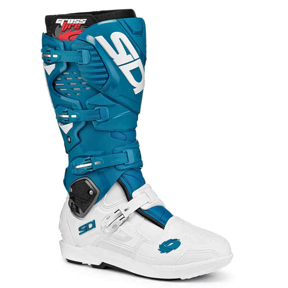 SIDI Crossfire 3 SRS Motocross Stiefel weiss petrol SIDI Crossfire 3 SRS Motocross Stiefel weiss petrol