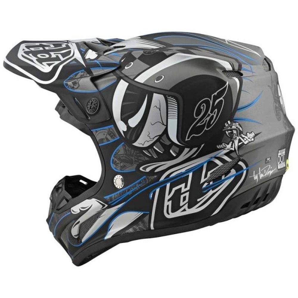 TROY LEE DESIGNS SE4 Eyeball Motcross Helm blau