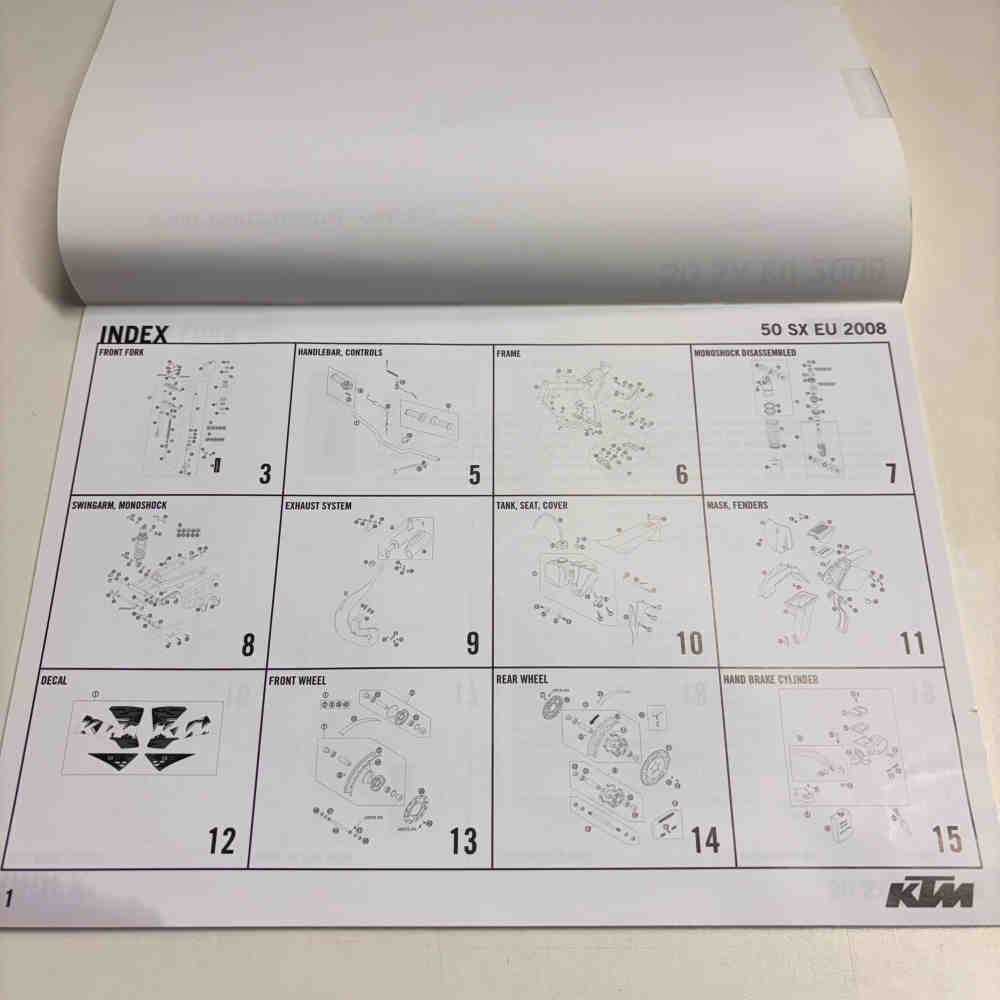 KTM SX 50 EU 2008 3CF6003H4EN Ersatzteil-Katalog gebraucht