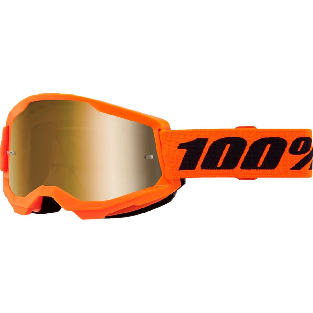 100% Strata 2 neon orange Brille gold verspiegelt