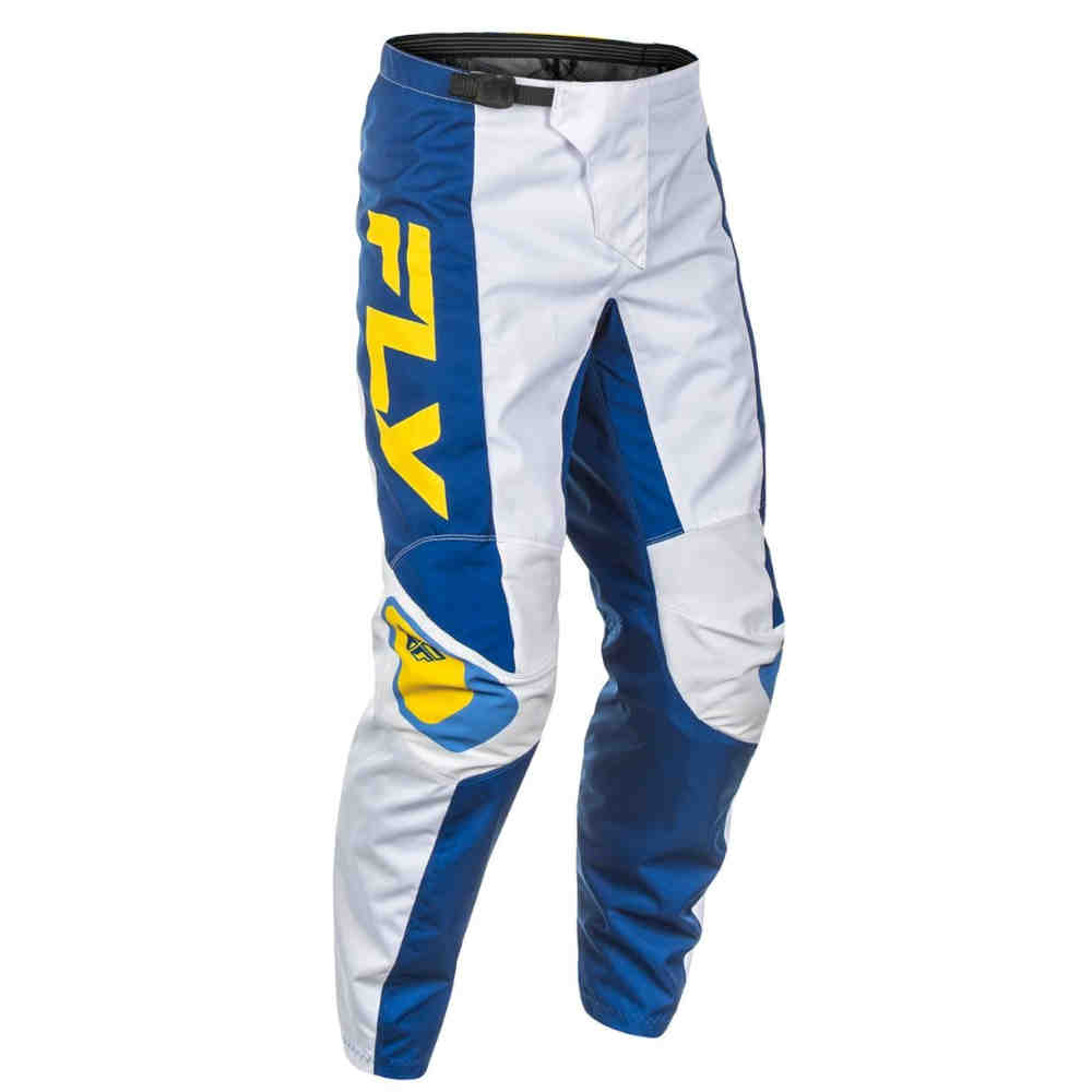 FLY F-16 Motocross Hose weiss/dunkel blau/gelb
