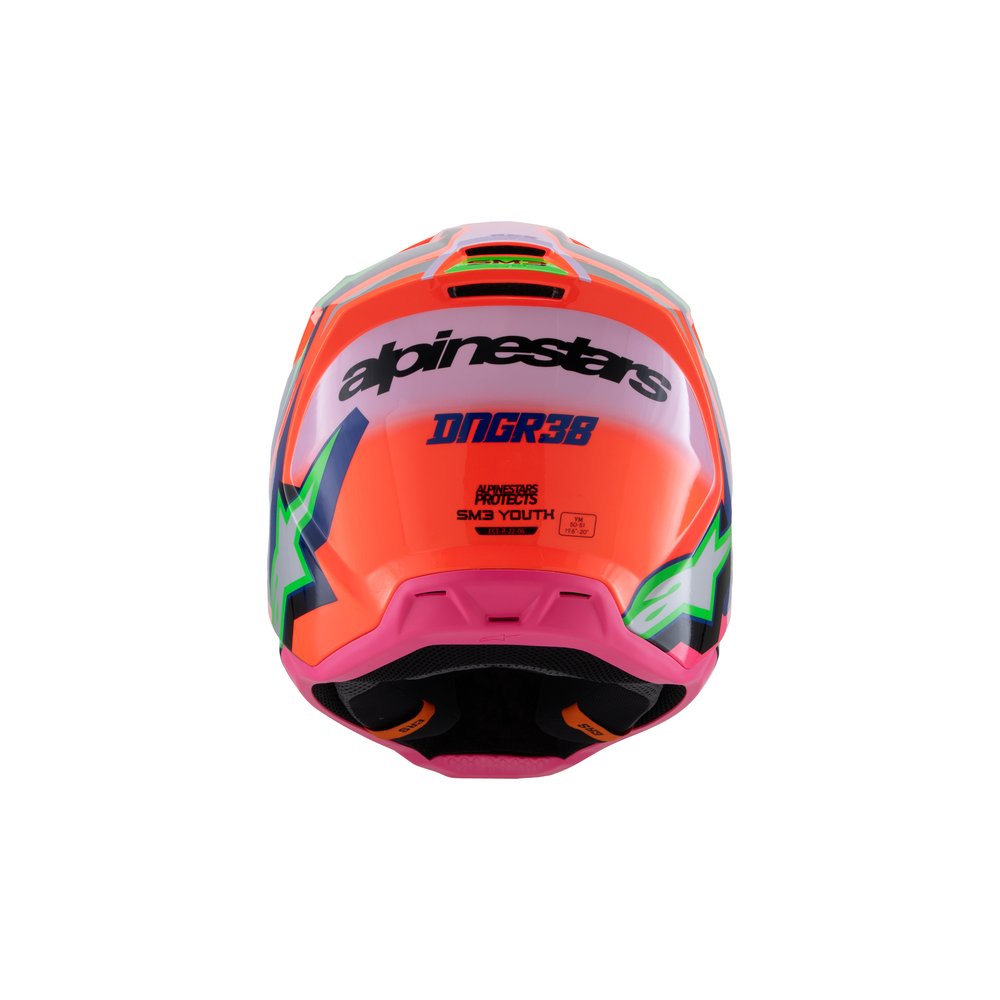 ALPINESTARS Supertech M3 Deegan Youth Monster Kinder Motocross Helm orange lila pink ALPINESTARS Supertech M3 Deegan Youth Monster Kinder Motocross Helm orange lila pink
