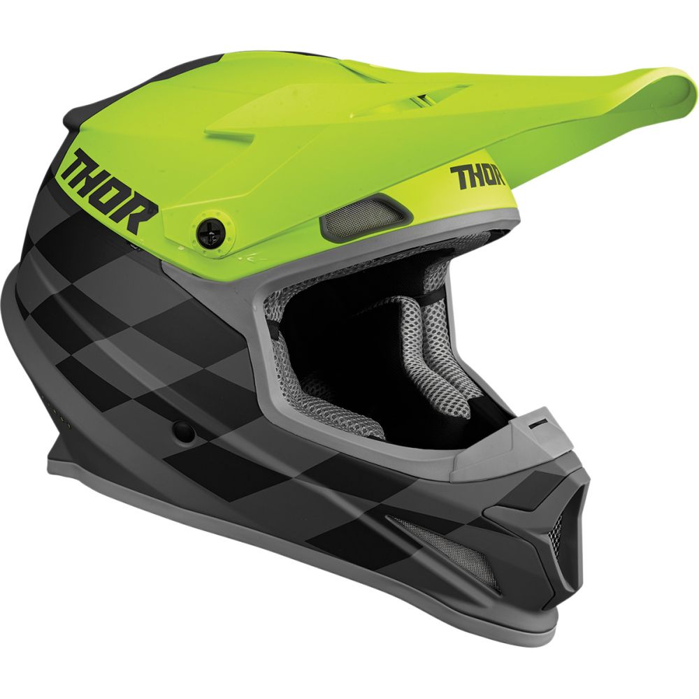 THOR Sector Birdrock Motocross Helm grau gelb