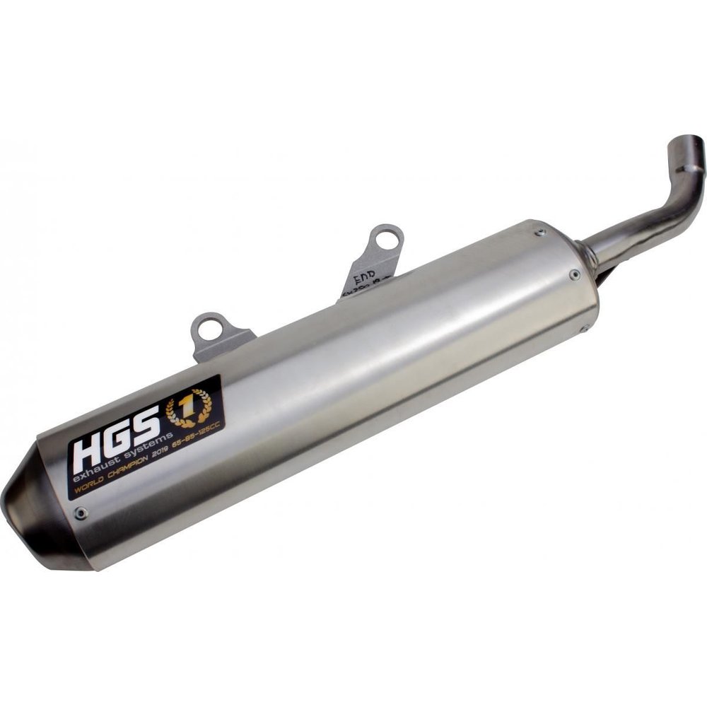 HGS XE-120-SSG Slip-On Endschalldämpfer Enduro passend für KTM/Husqvarna EXC 150TPI/TE15 grau
