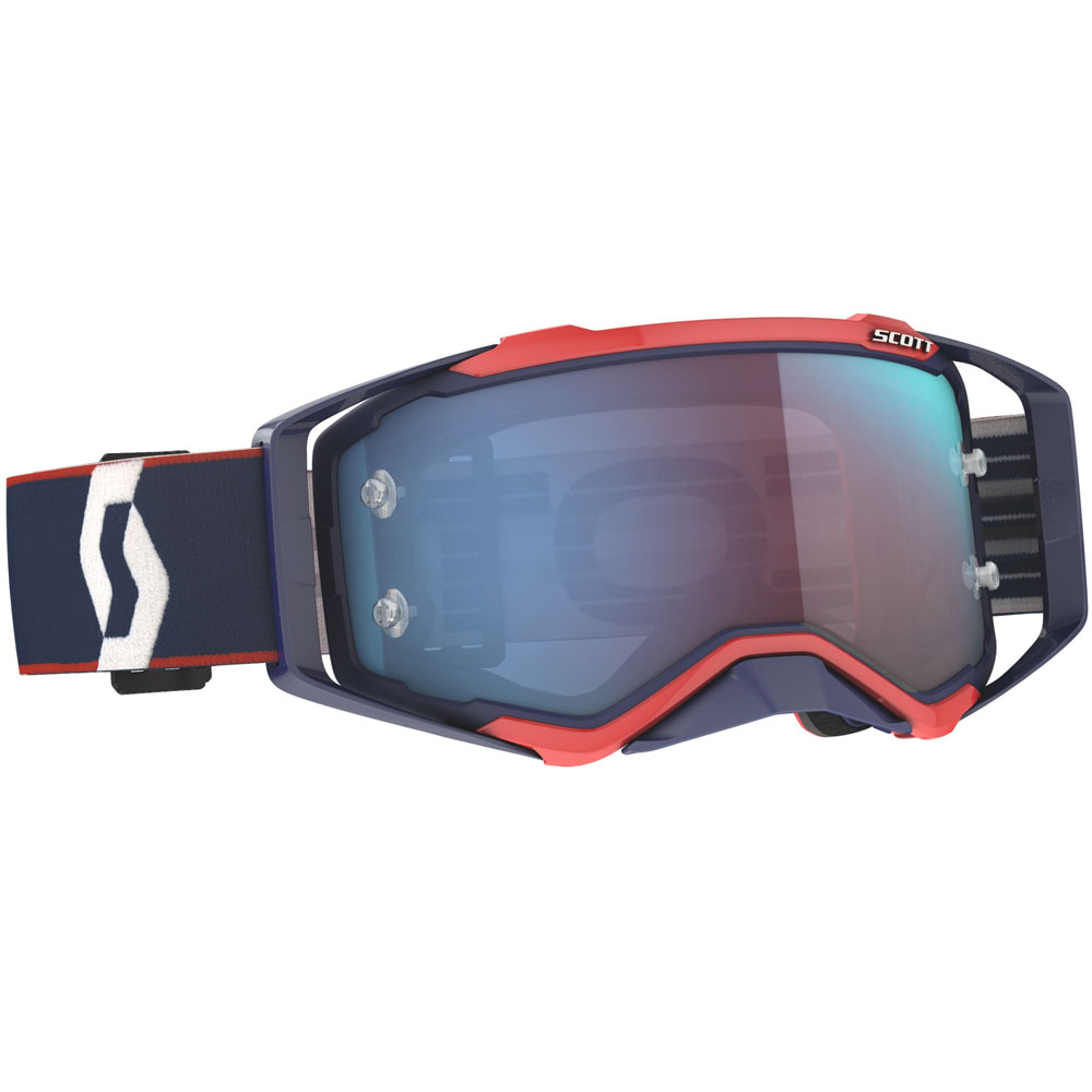 SCOTT Prospect MX MTB Brille retro blau rot blau verspiegelt