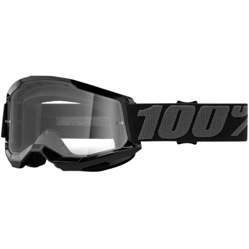 100% Strata 2 MX MTB Brille schwarz klar