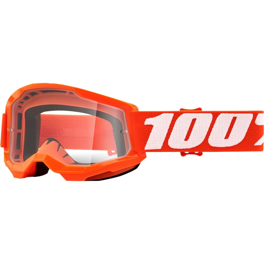 100% Strata 2 orange Kinder Brille klar