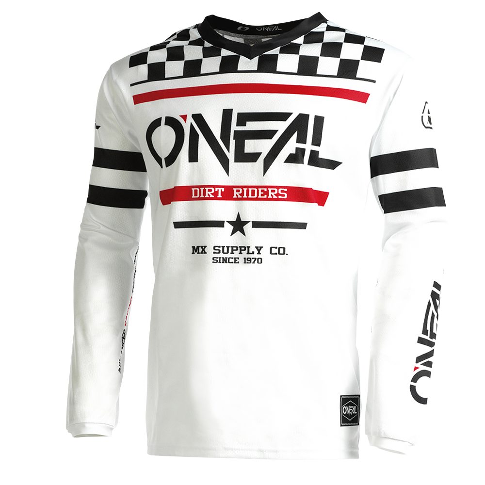 ONEAL Element Youth Squadron V.22 MX Kinder Jersey weiss schwarz