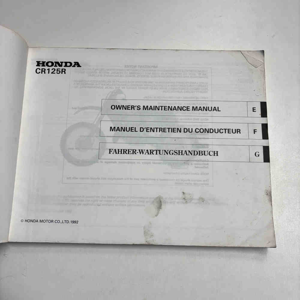 HONDA CR 125 R 1993 67KZ4620 00X67-KZ4-6200 Motorrad-Handbuch gebraucht