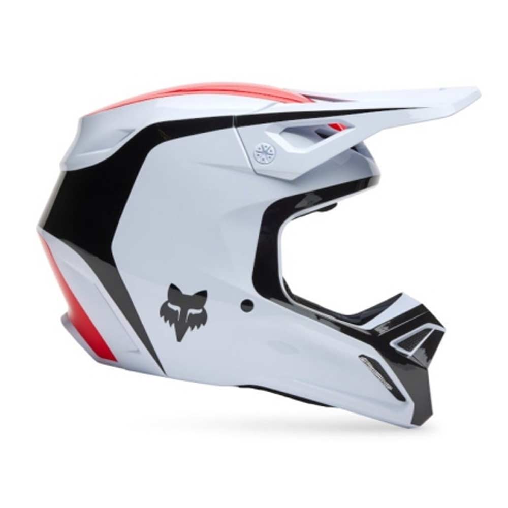 FOX V1 FLOW HELMET Motocross Helm Weiss/Red