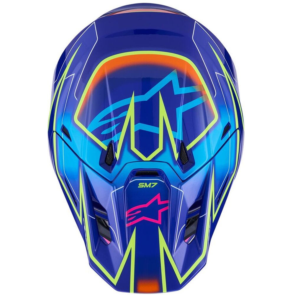 ALPINESTARS Supertech M7 Cast Motocross Helm blau/gelb/pink