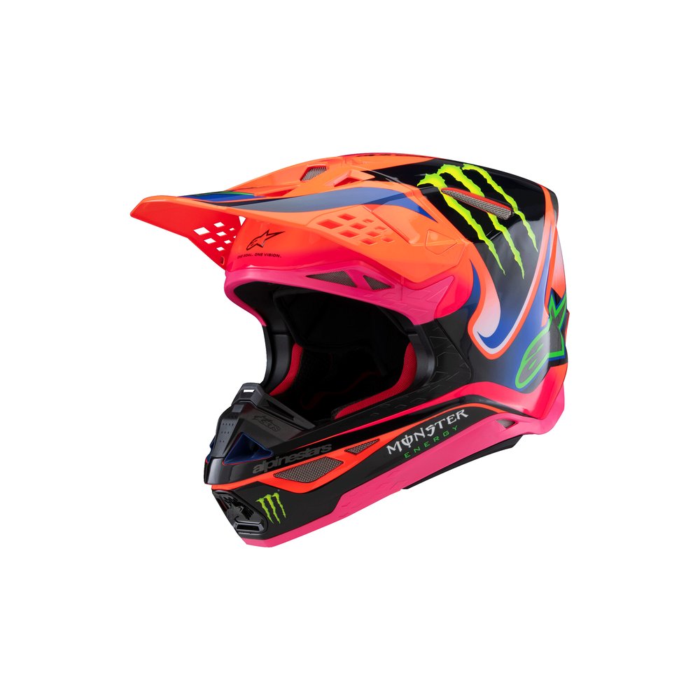 ALPINESTARS Supertech M10 Deegan Monster Motocross Helm orange lila pink ALPINESTARS Supertech M10 Deegan Monster Motocross Helm orange lila pink