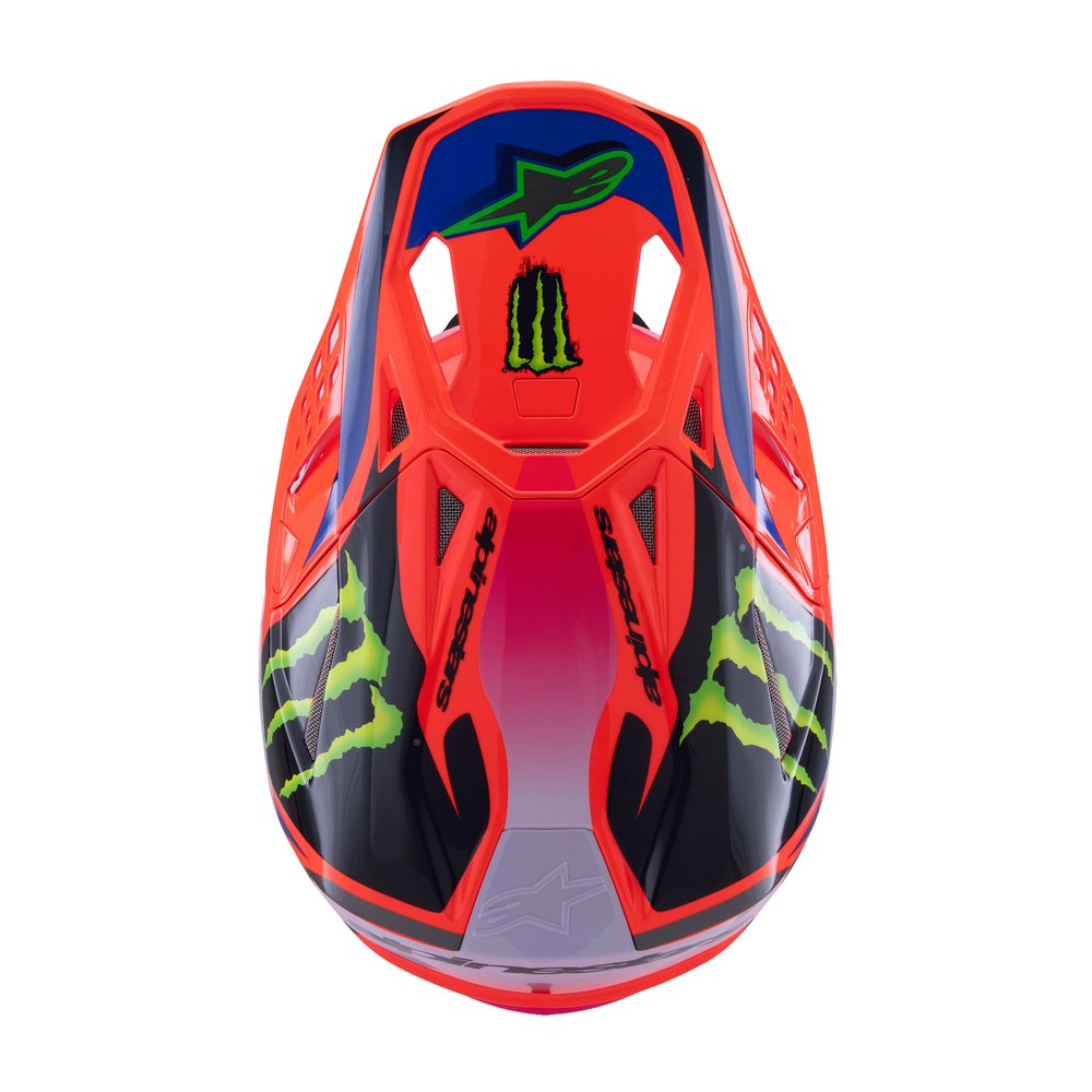 ALPINESTARS Supertech M10 Deegan Monster Motocross Helm orange lila pink ALPINESTARS Supertech M10 Deegan Monster Motocross Helm orange lila pink