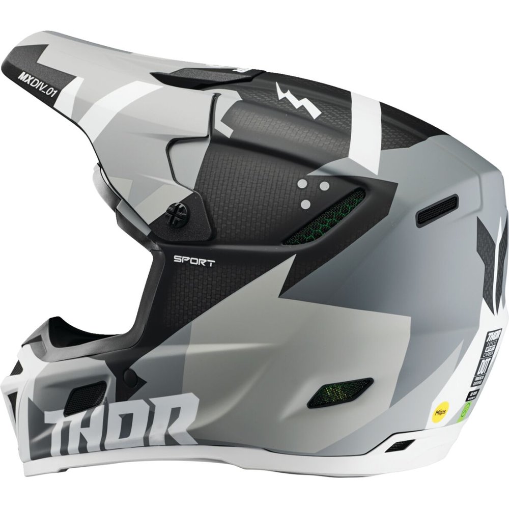 THOR Reflex Sport Motocross Helm CBN Brave grau weiss