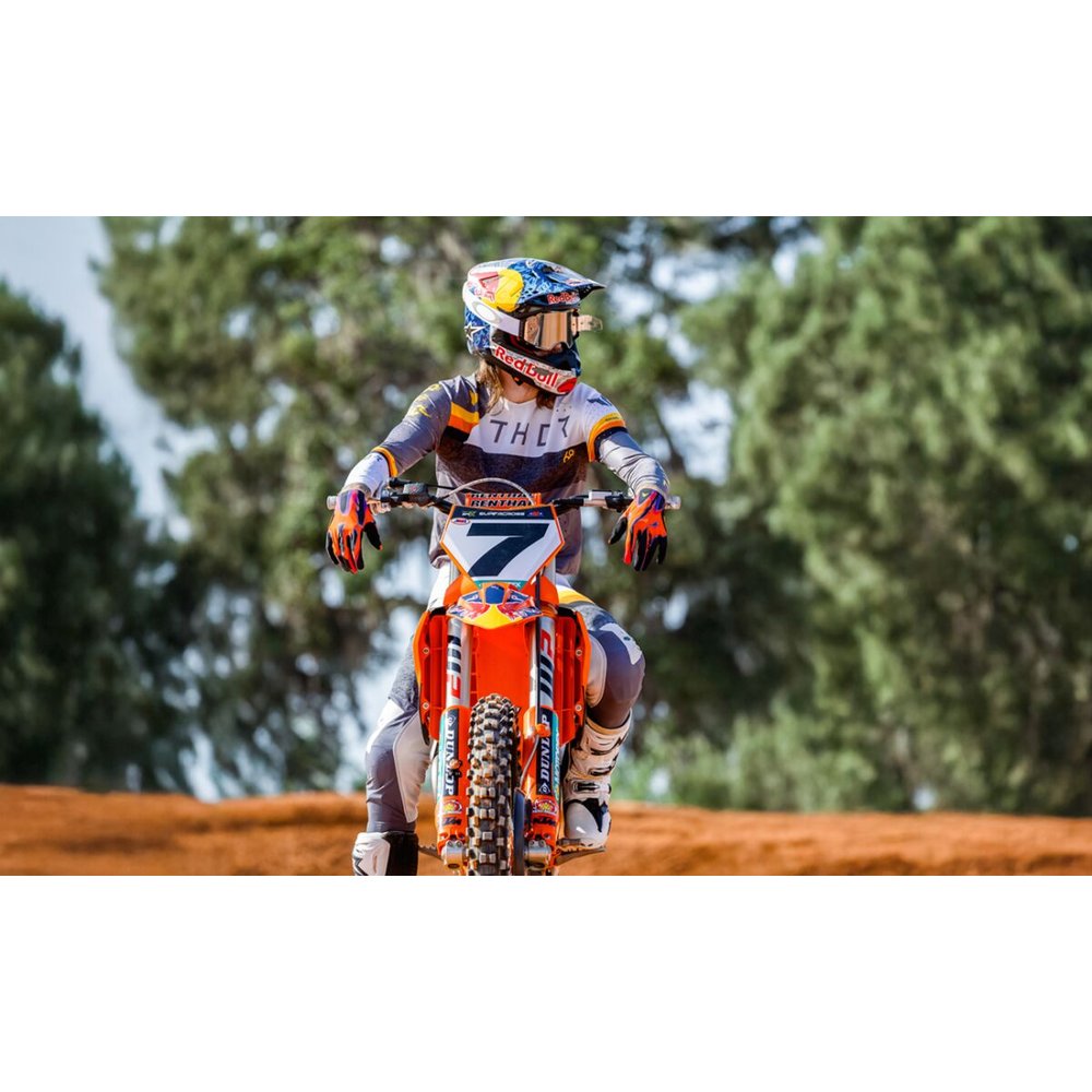 THOR Sportmode League Motocross Hose grau/gelb/weiss/orange
