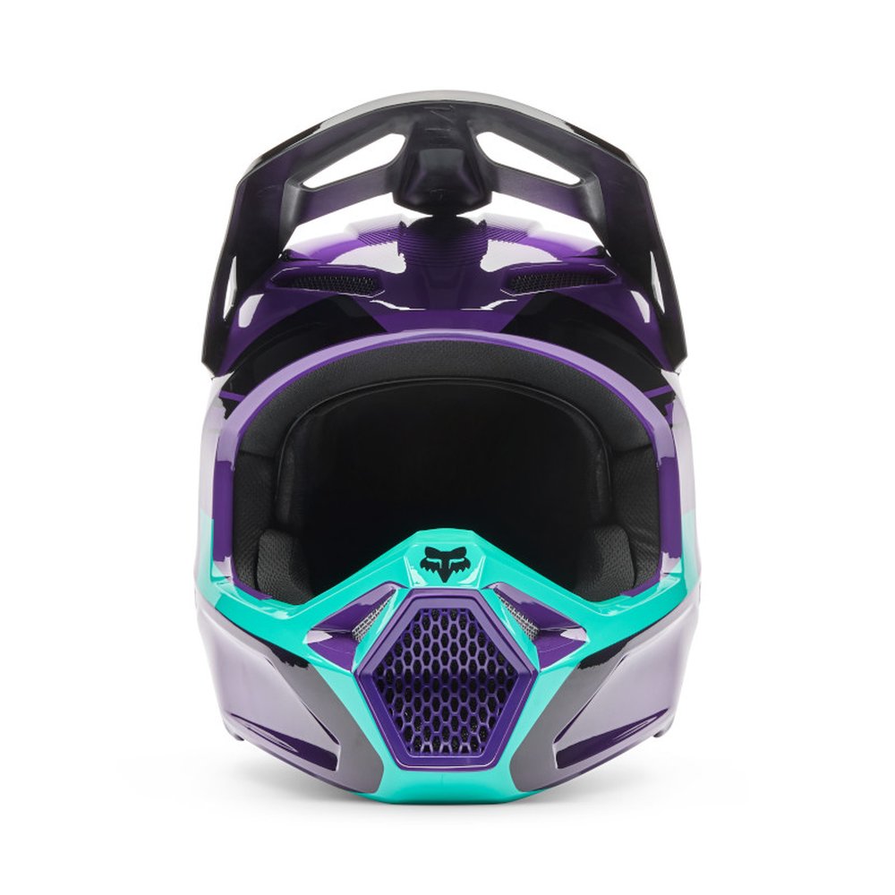 FOX V1 COLLECT Motocross Helm Lila/Türkis
