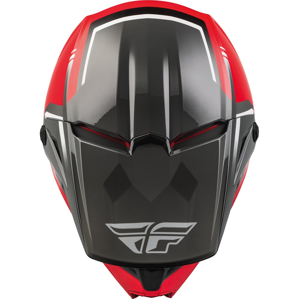 FLY Kinetic Vision Kinder Motocross Helm rot grau