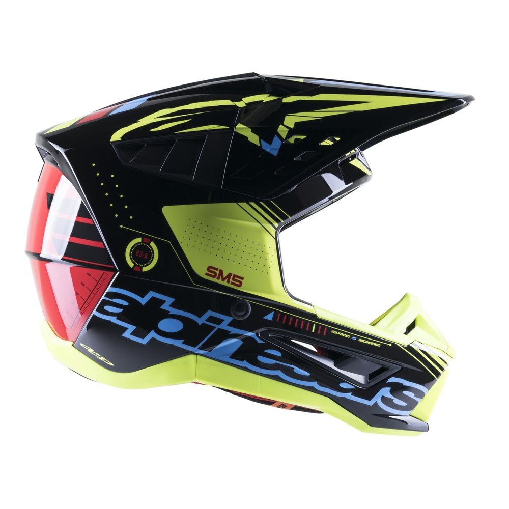 ALPINESTARS Supertech M5 Action Motocross Helm schwarz gelb ALPINESTARS Supertech M5 Action Motocross Helm schwarz gelb