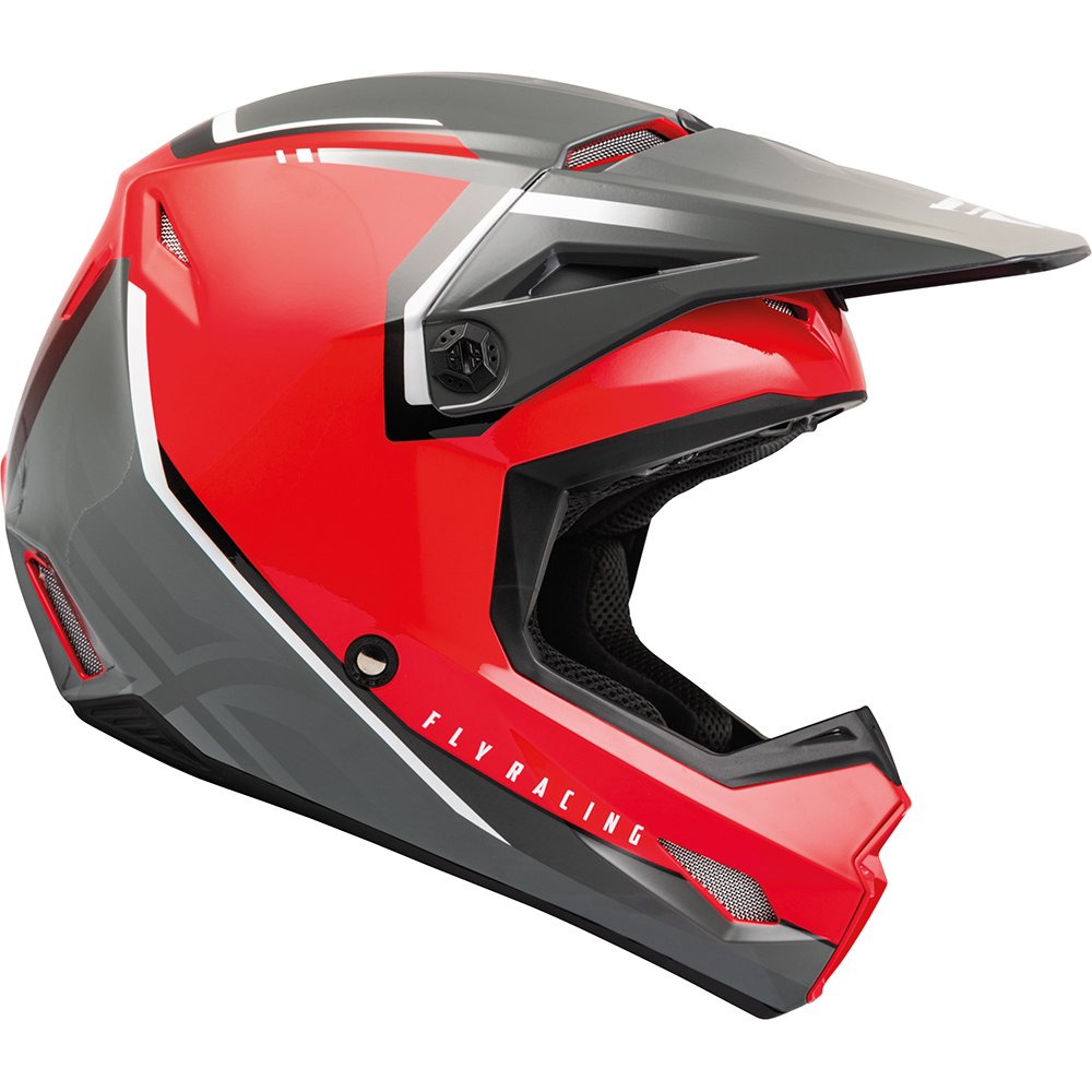 FLY Kinetic Vision Motocross Helm rot grau