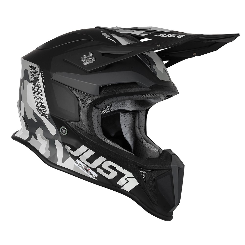 JUST1 J18 MIPS Pulsar Motocross Helm grau camo schwarz JUST1 J18 MIPS Pulsar Motocross Helm grau camo schwarz