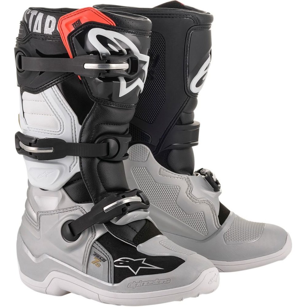 ALPINESTARS Tech 7s Kinder Motocross Stiefel schwarz silber weiss gold ALPINESTARS Tech 7s Kinder Motocross Stiefel schwarz silber weiss gold