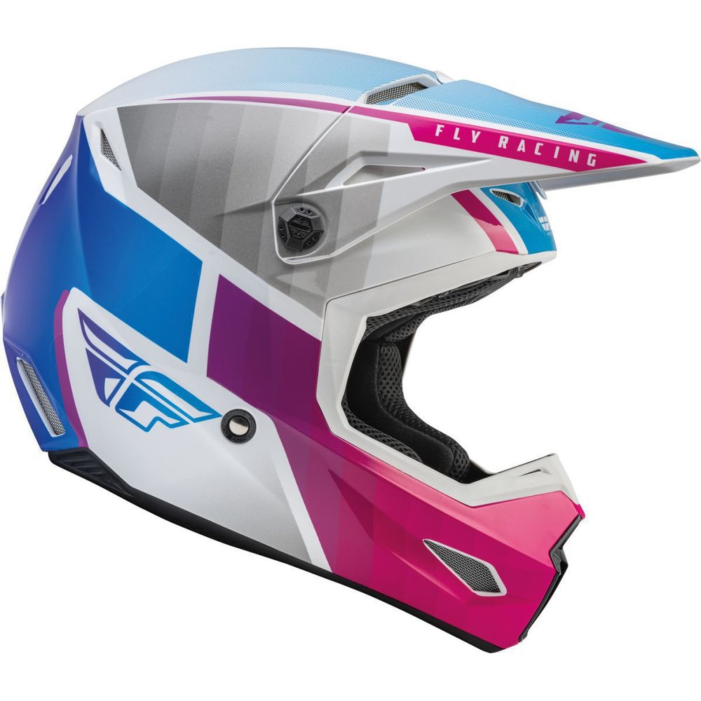 FLY Kinetic Drift Motocross Helm weiss blau
