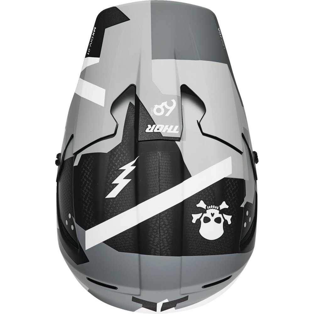 THOR Reflex Sport Motocross Helm CBN Brave grau weiss