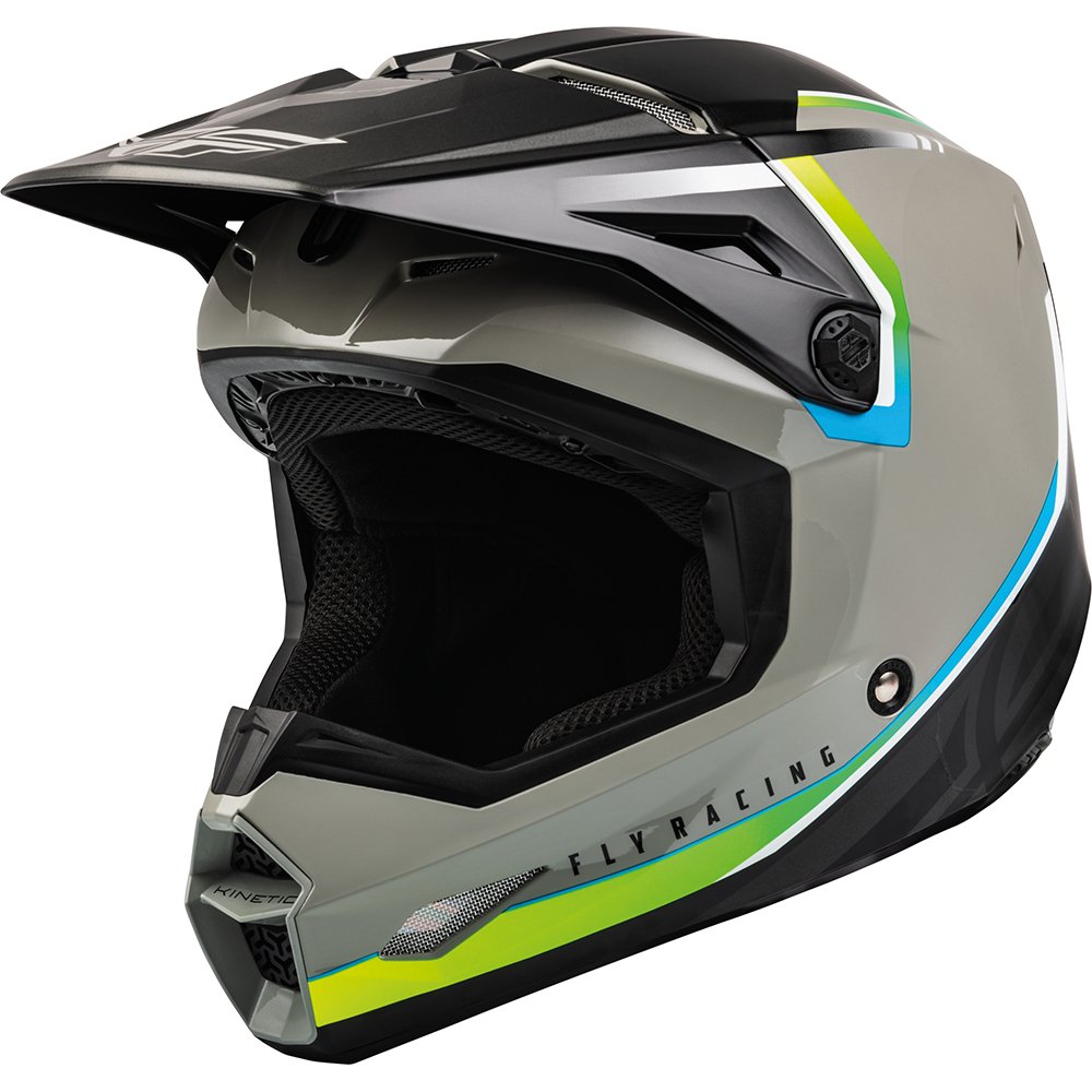 FLY Kinetic Vision Kinder Motocross Helm grau schwarz