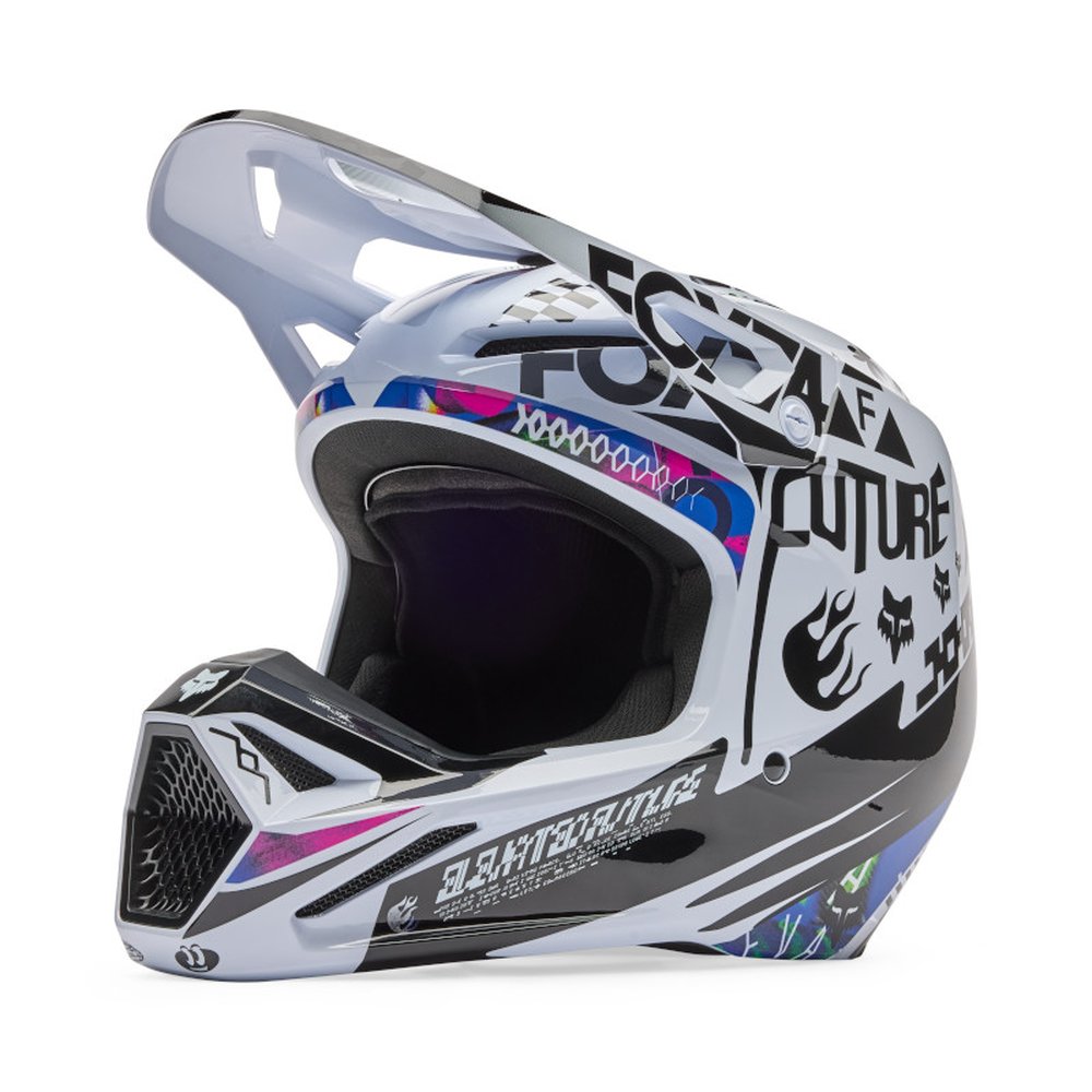 FOX V1 IMAGE COSMO Motocross Helm Weiss/Schwarz