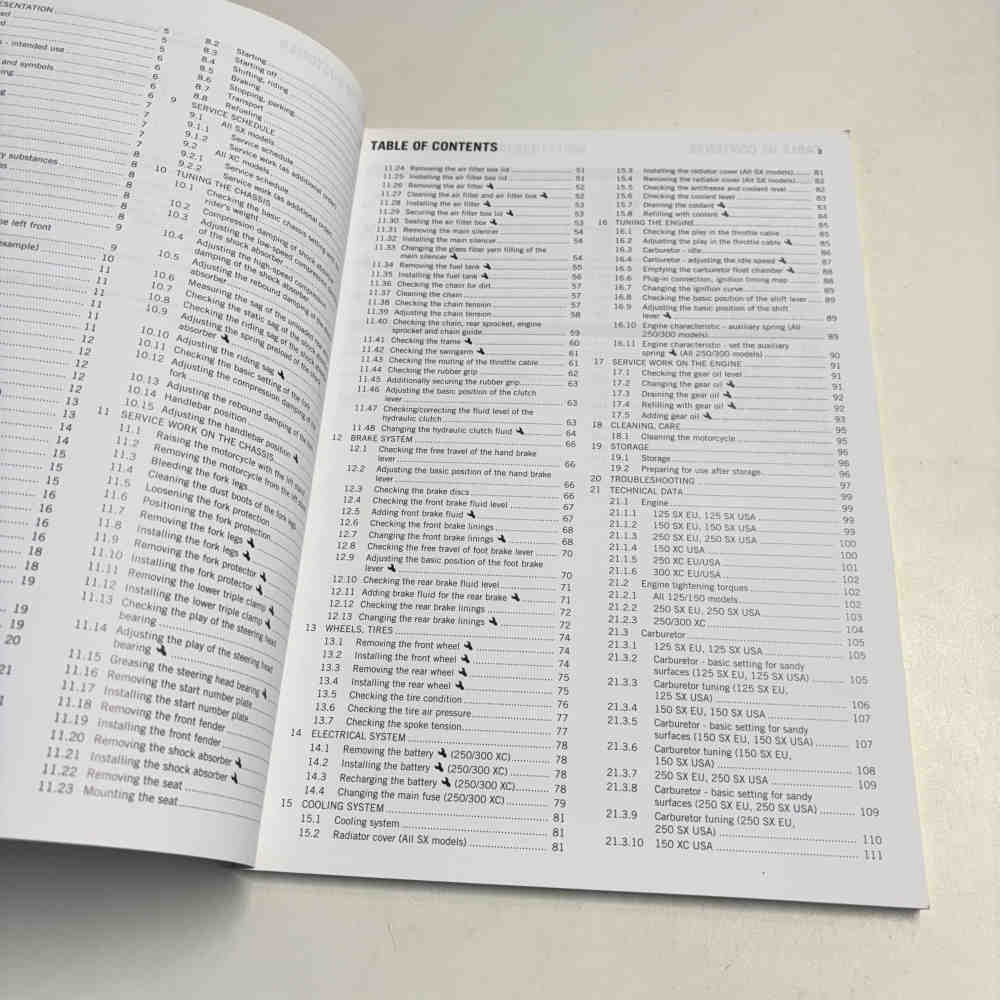 KTM 125/150/250/300 SX/XC 2014 3213030en Motorrad-Handbuch gebraucht