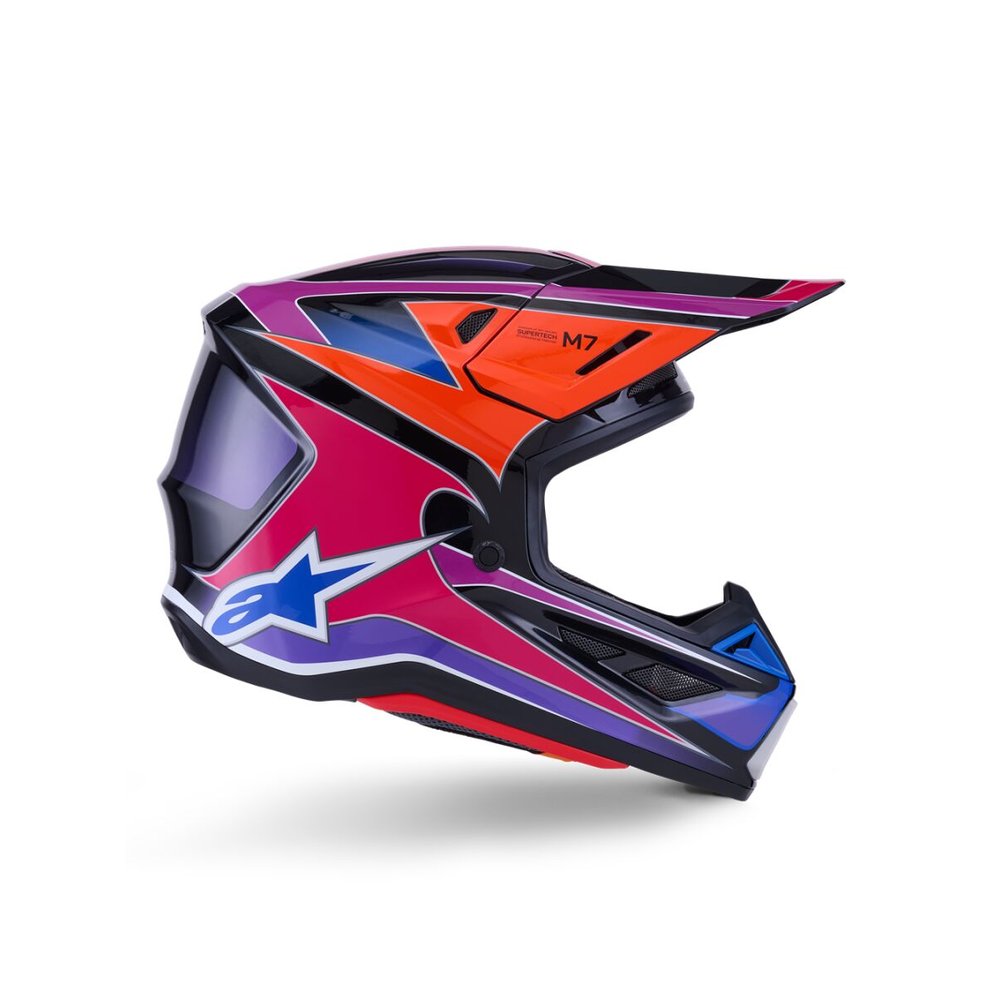 ALPINESTARS Supertech M7 Fuse Motocross Helm blau/lila/pink ALPINESTARS Supertech M7 Fuse Motocross Helm blau/lila/pink