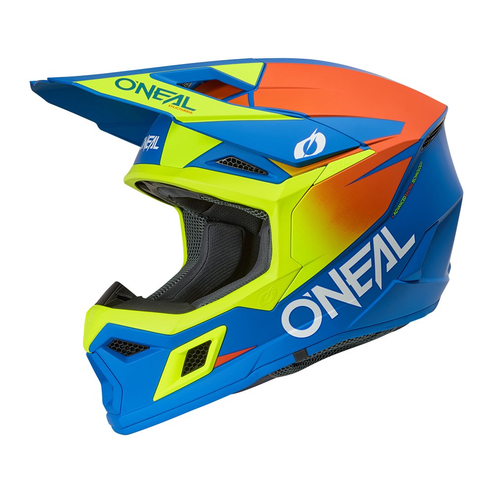 ONEAL 3SRS Motocross Helm Solid blau/neon