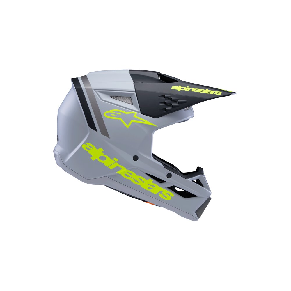 ALPINESTARS Supertech M3 Radium Youth Monster Kinder Motocross Helm grau schwarz gelb ALPINESTARS Supertech M3 Radium Youth Monster Kinder Motocross Helm grau schwarz gelb