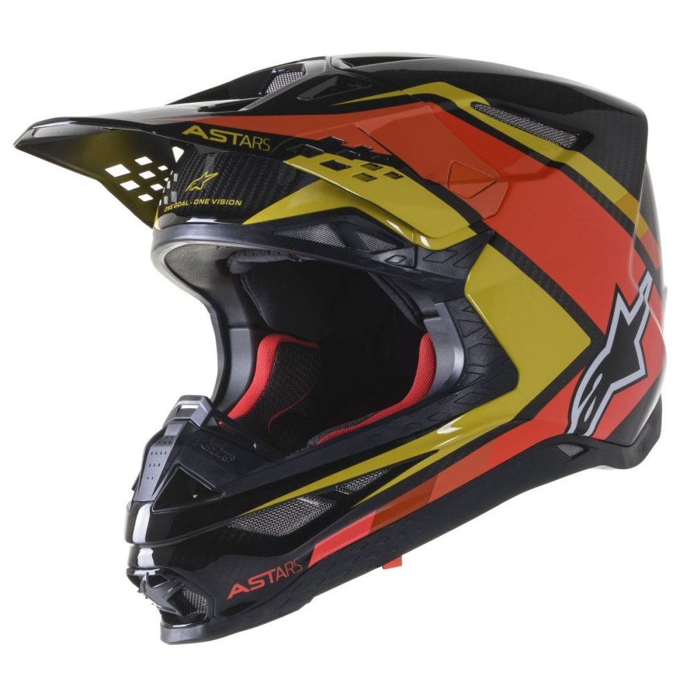 ALPINESTARS SM10 Carbon Motocross Helm schwarz gelb orange