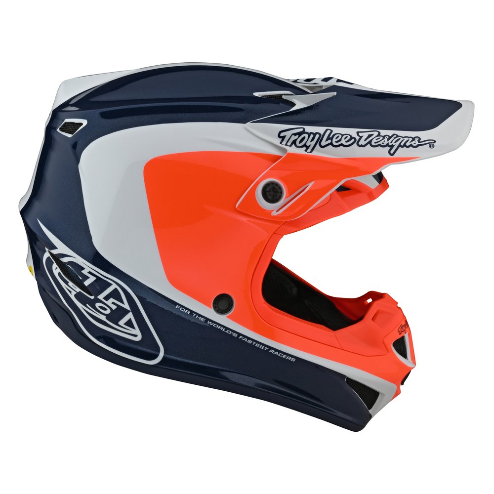 TROY LEE DESIGNS SE4 Polyacrylite Motocross Helm Corsa blau orange