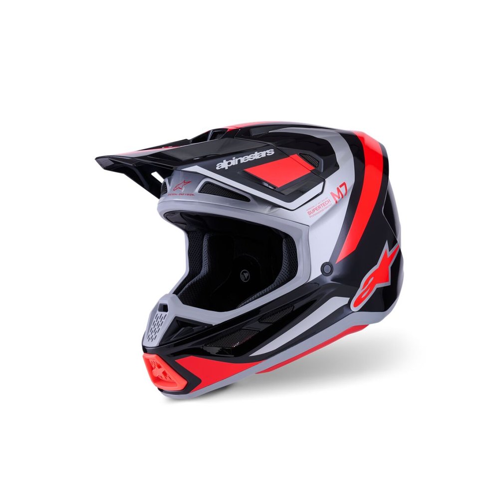 ALPINESTARS Supertech M7 Rise Motocross Helm schwarz/rot/silber