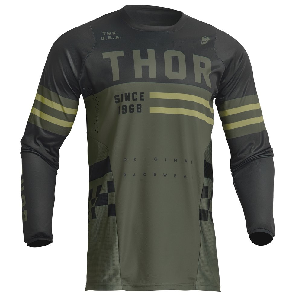 THOR Pulse Combat Kinder MX MTB Jersey army grün