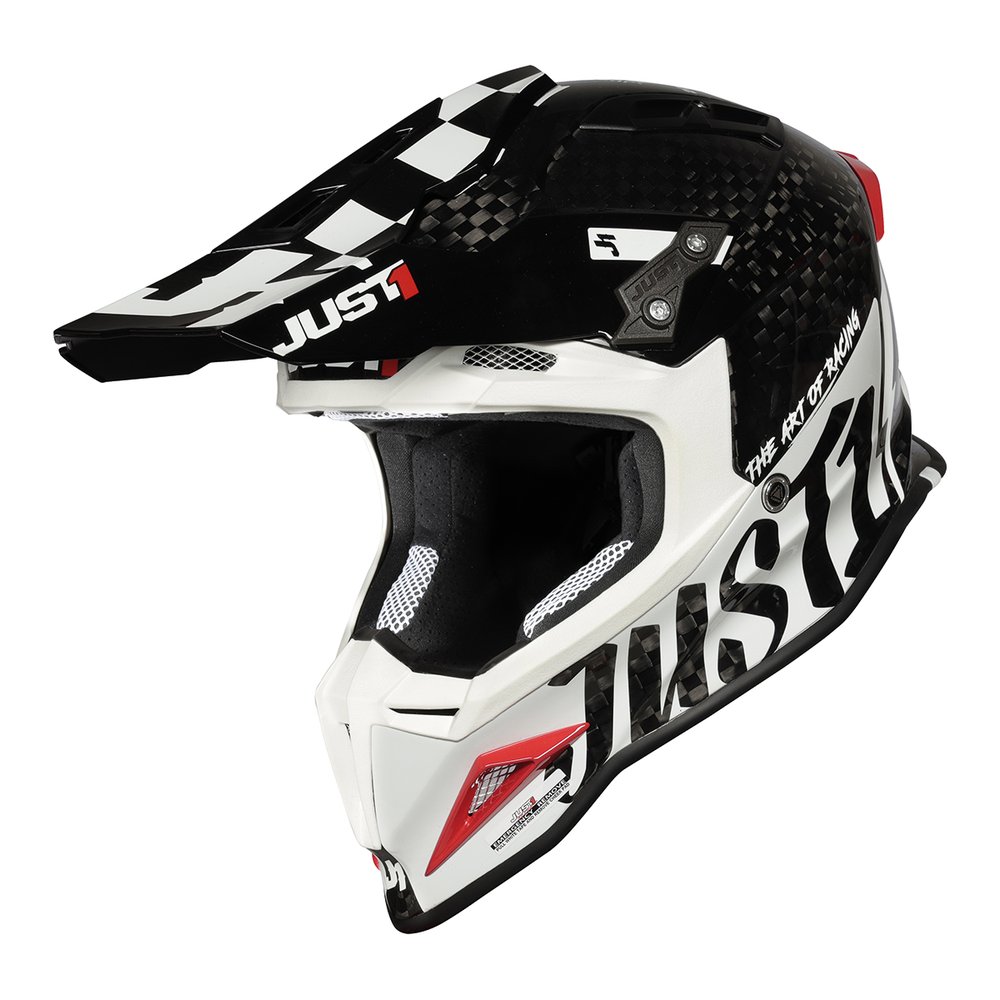 JUST1 J12 Pro Motocross Helm Racer weiss carbon
