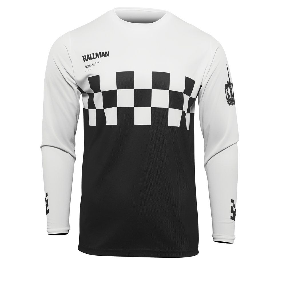 THOR Hallman Differ Check Motocross Jersey schwarz weiss THOR Hallman Differ Check Motocross Jersey schwarz weiss